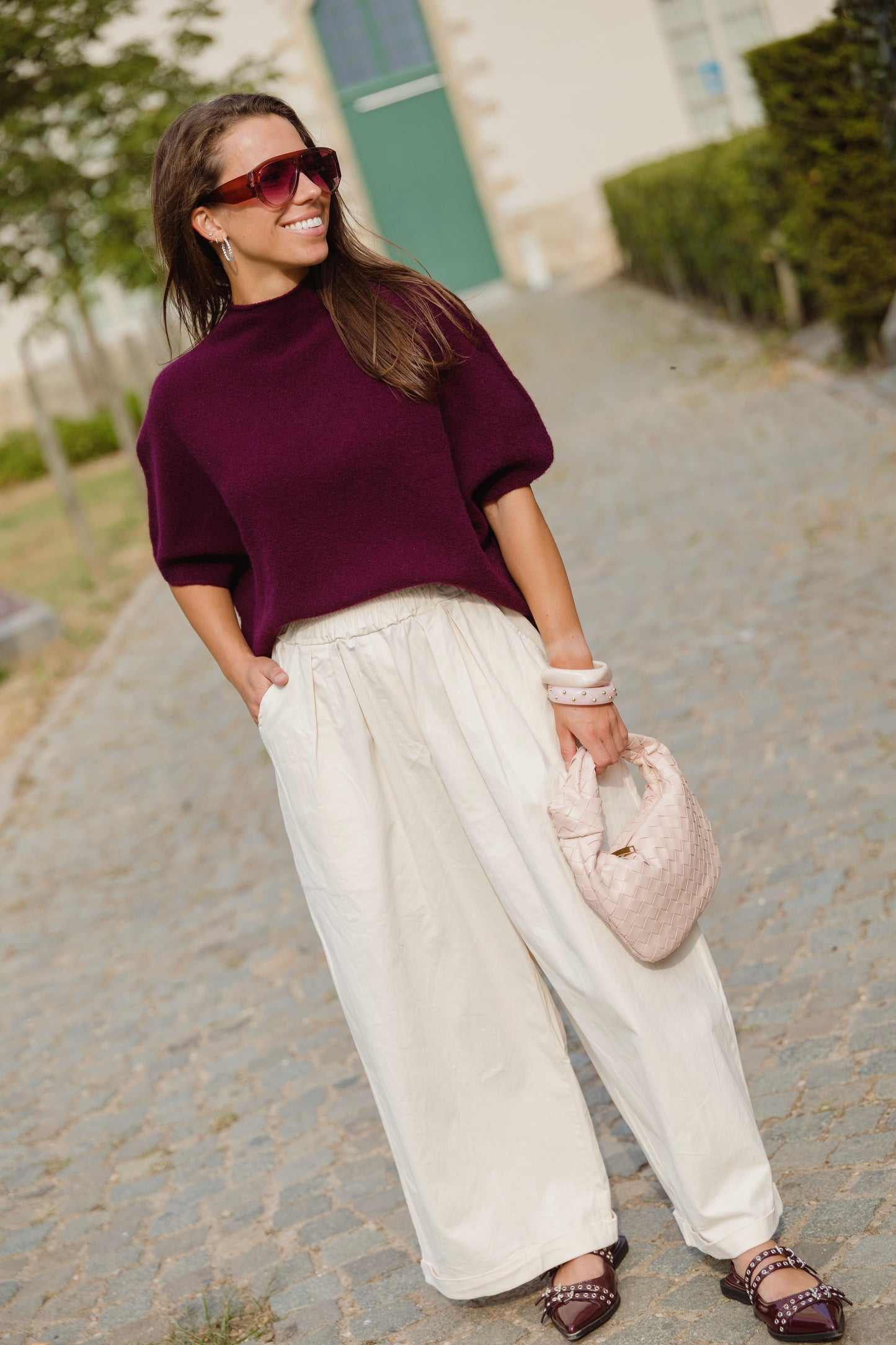 JOY WIDE TROUSERS ECRU
