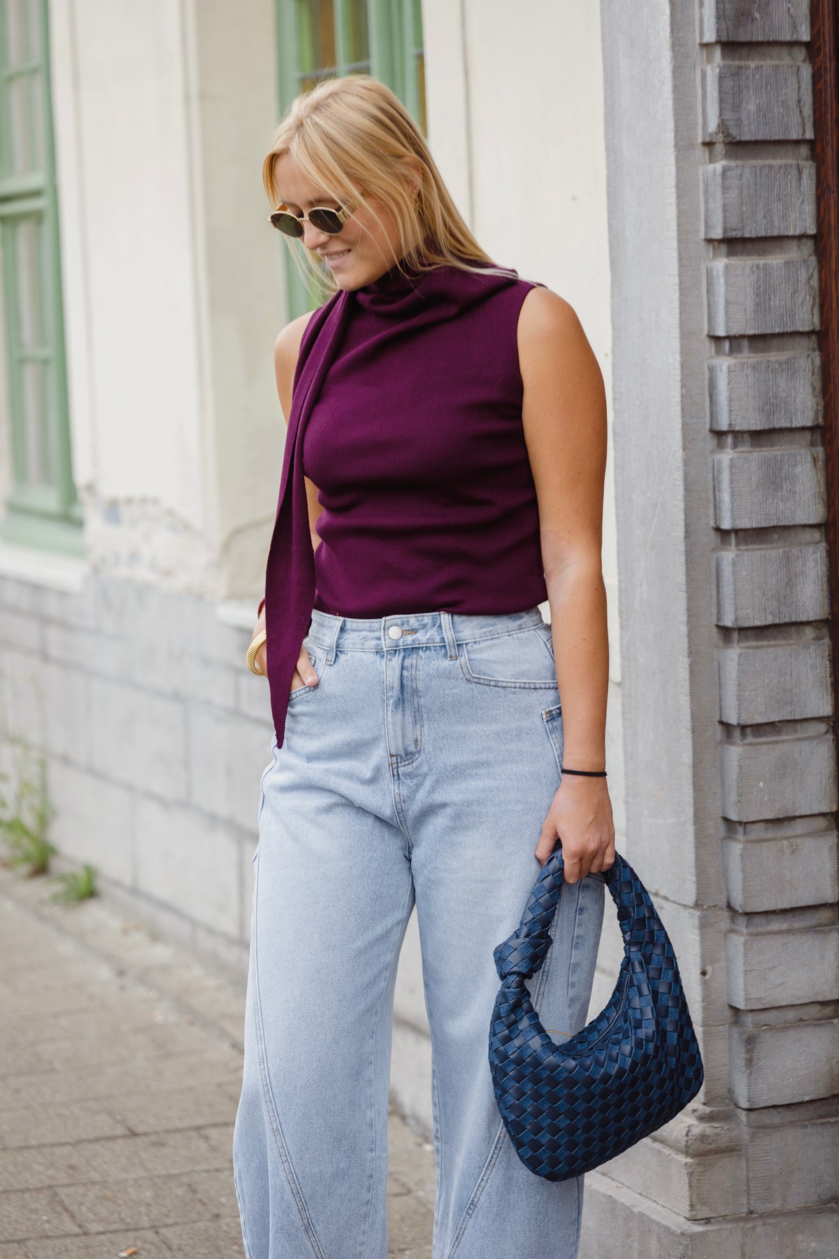 SCARF TOP BURGUNDY