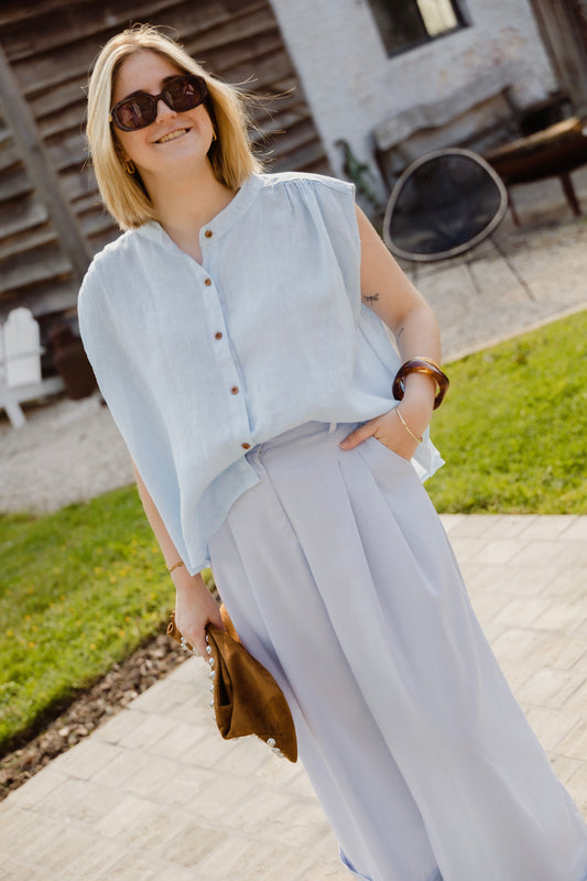 LIN TOP BLEU CIEL