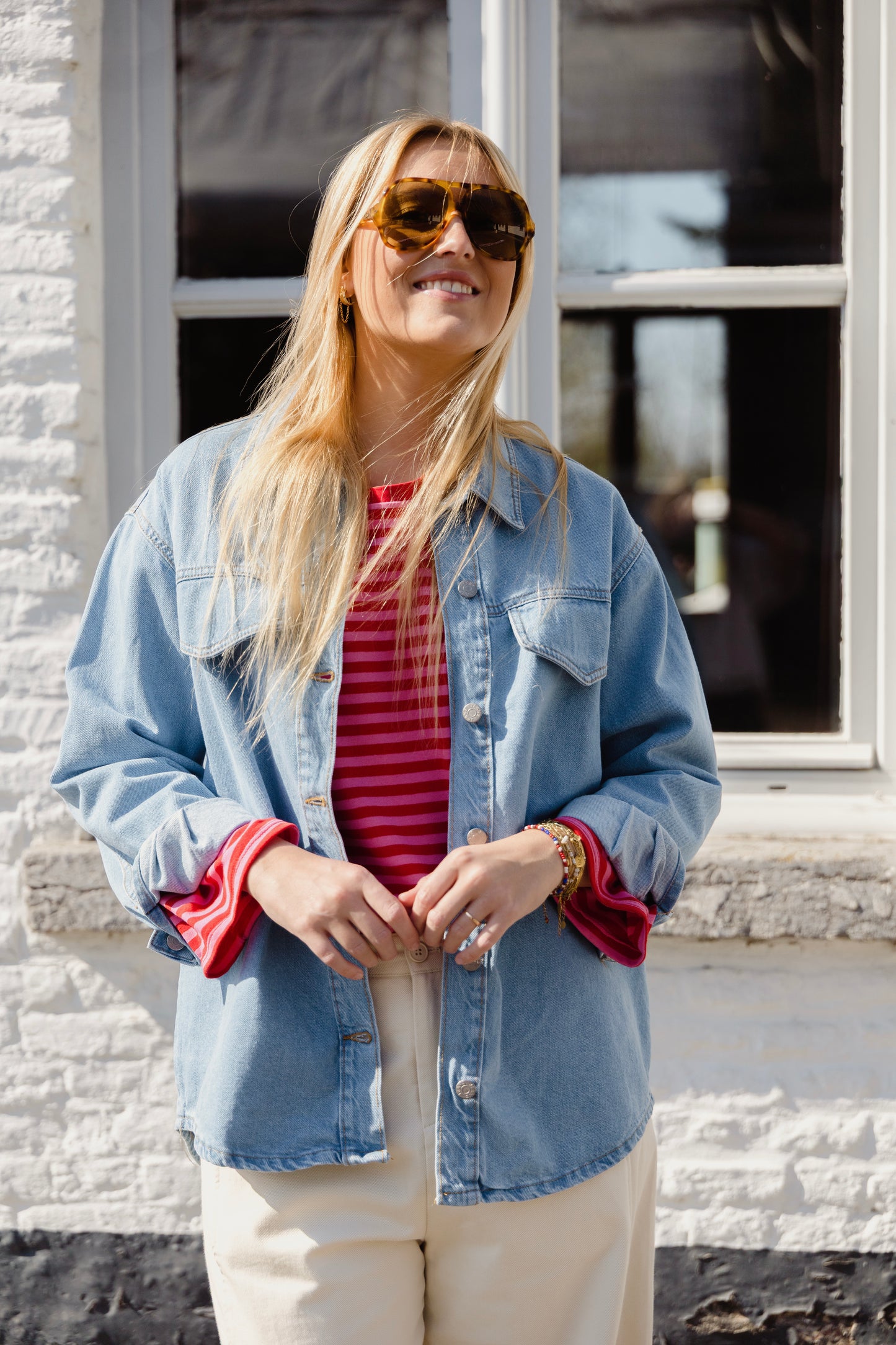 ASH STRIPED LONGSLEEVE PINK/RED