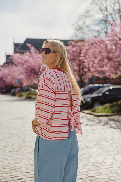 JOL STRIPED T-SHIRT PINK/RED