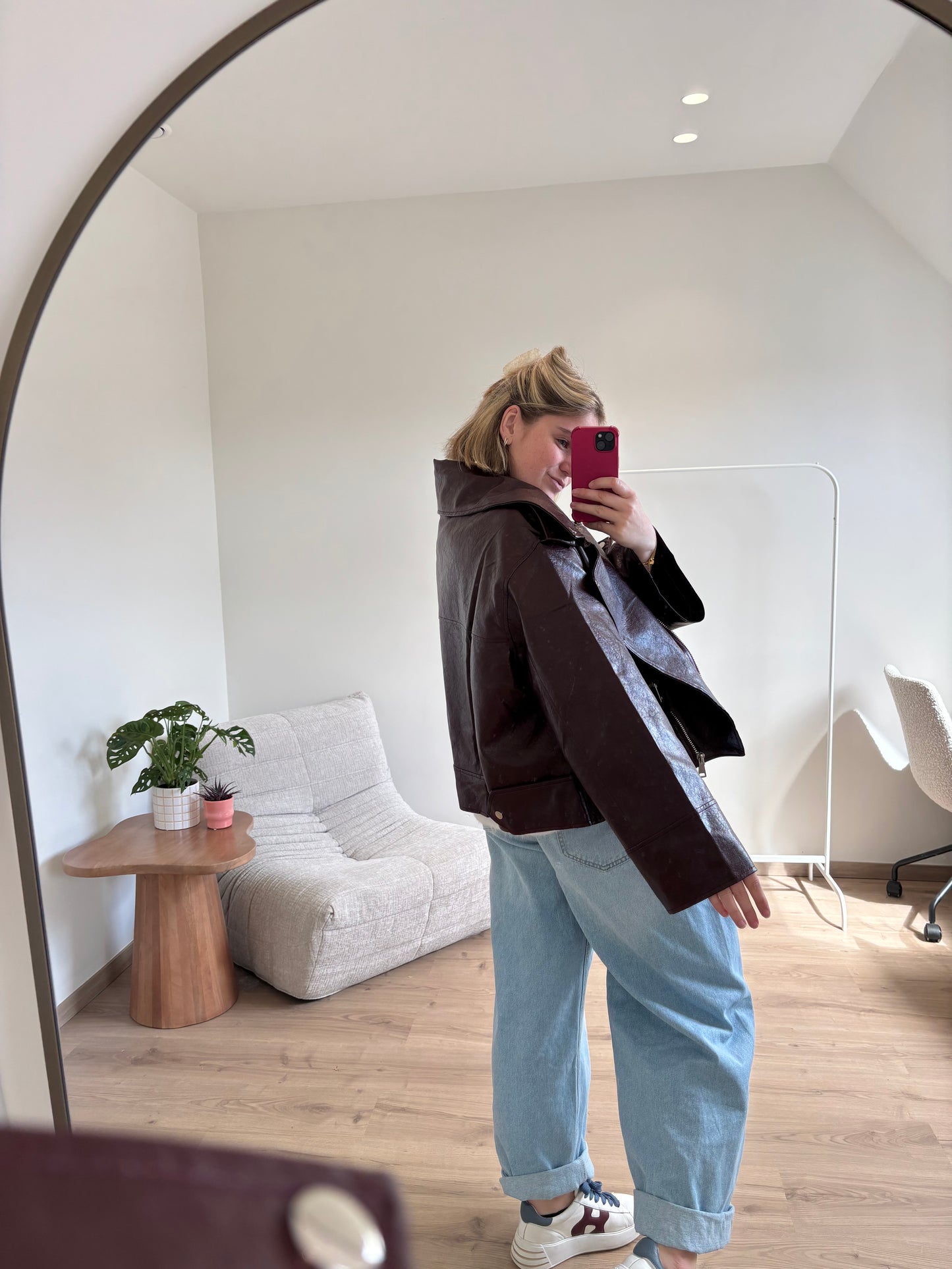 ROXY LEATHER JACKET BORDEAUX
