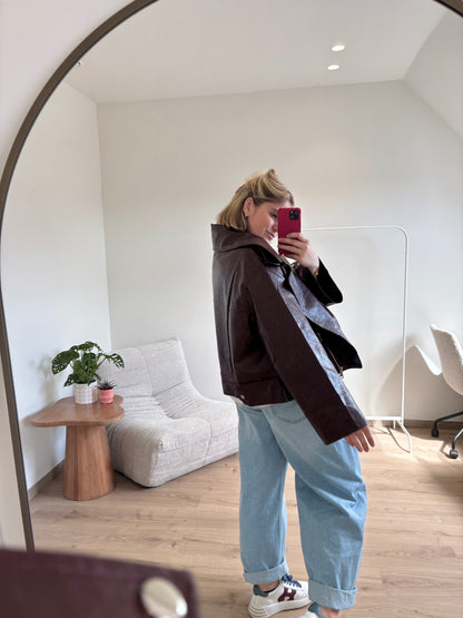 ROXY LEATHER JACKET BORDEAUX