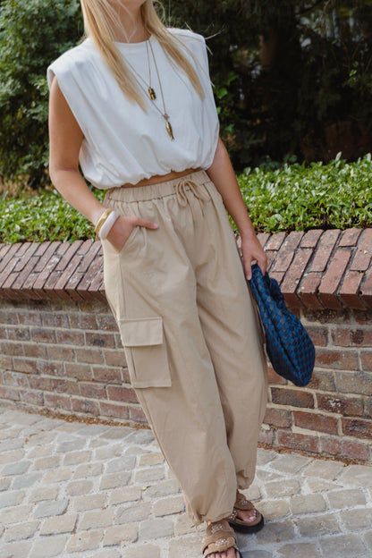 MARGOT CARGO TROUSERS BEIGE - PRE-ORDER
