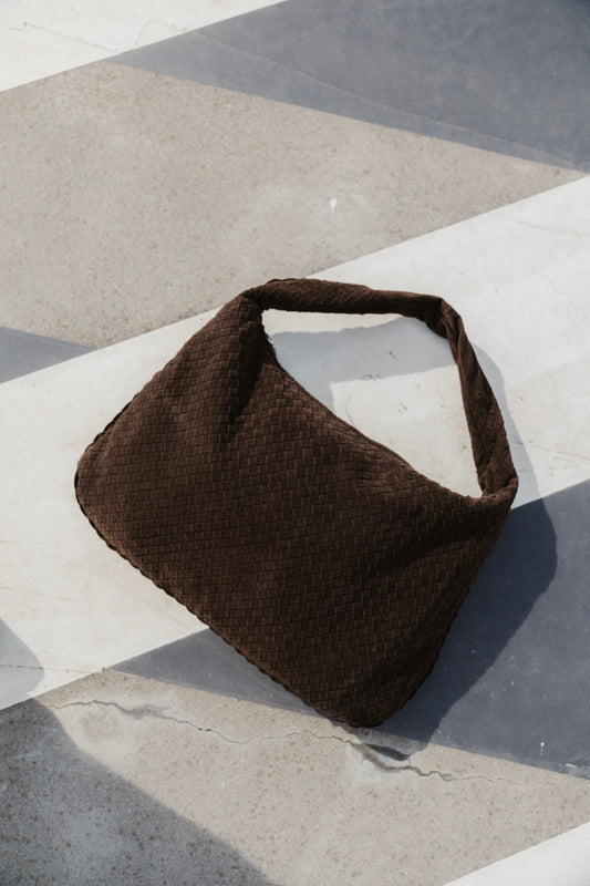 WOVEN BAG SUEDE BROWN