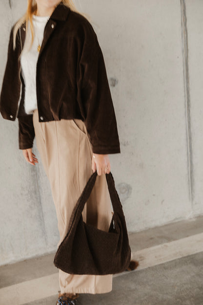 WOVEN BAG SUEDE BROWN