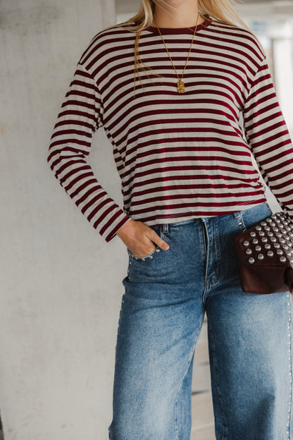 STRIPED LONGSLEEVE BORDEAUX