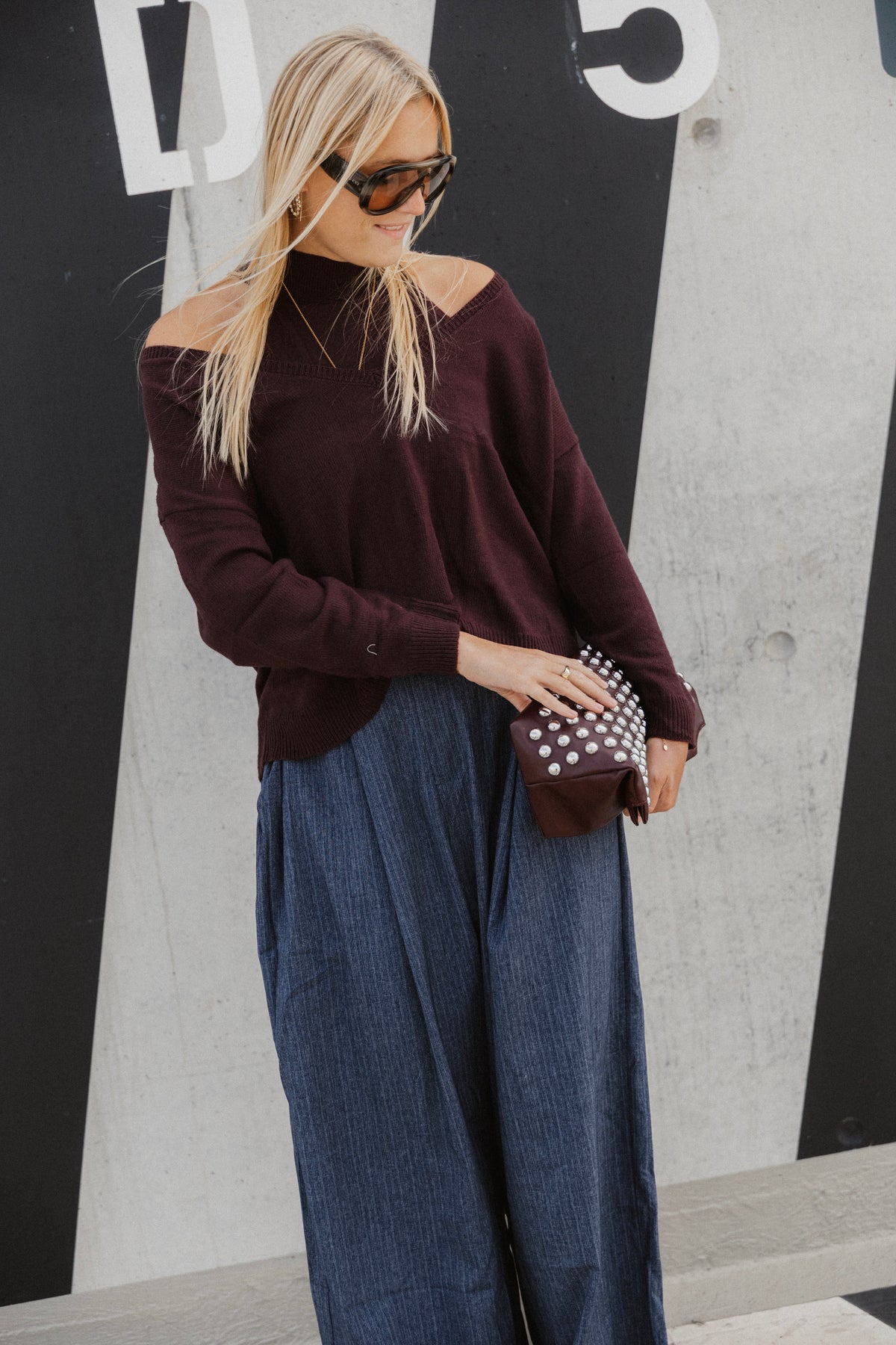 TWO-PIECE KNIT AUBERGINE