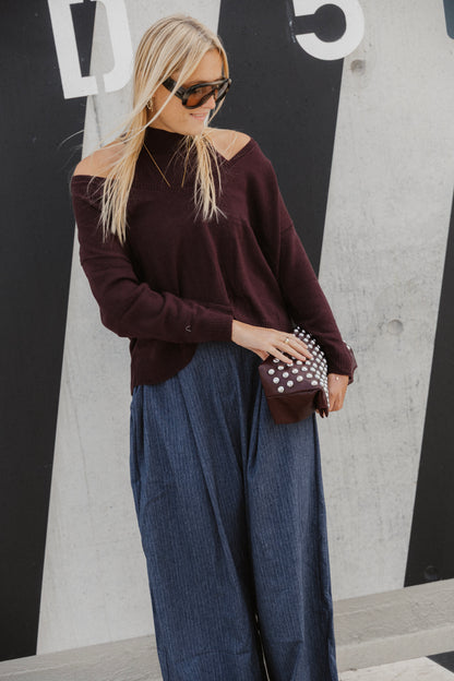 TWO-PIECE KNIT AUBERGINE