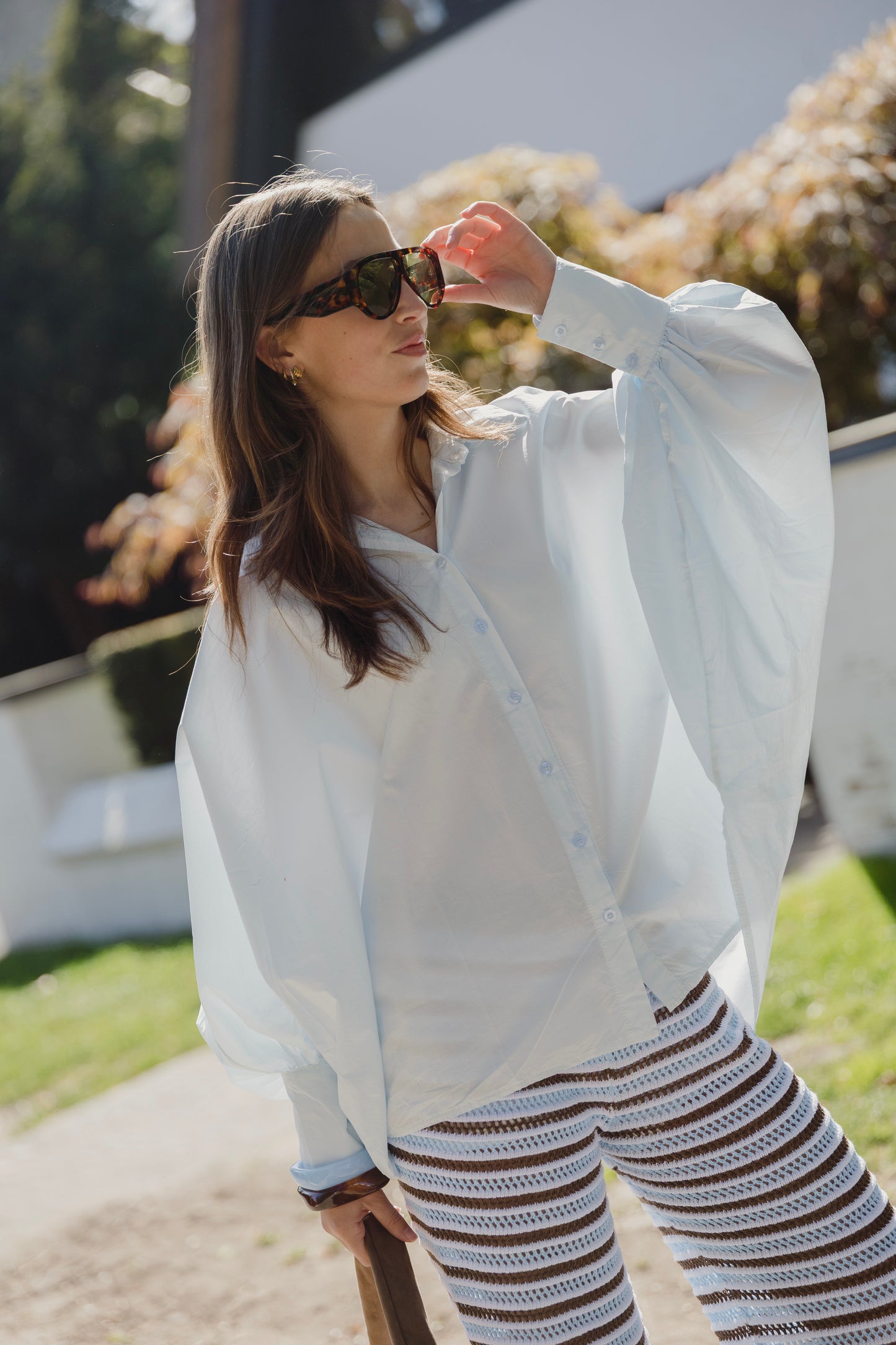 BUTTERFLY BLOUSE BLEU CIEL
