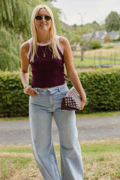 TANKTOP BORDEAUX/PINK