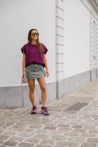CARGO SKIRT WASHED DENIM