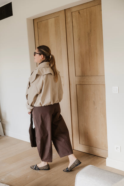 ELLE COTTON TROUSERS CHOCO