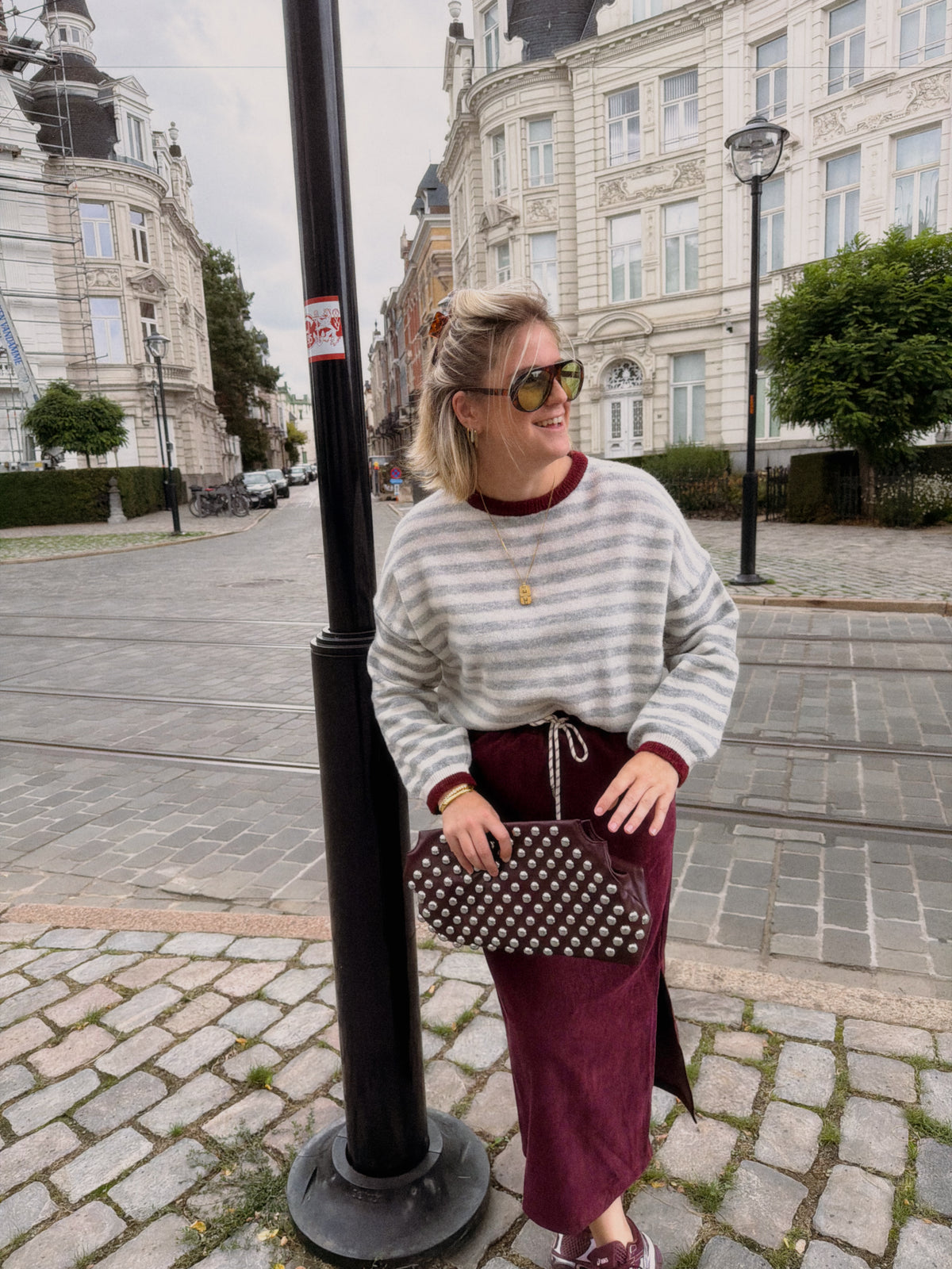 VELVET SKIRT BORDEAUX