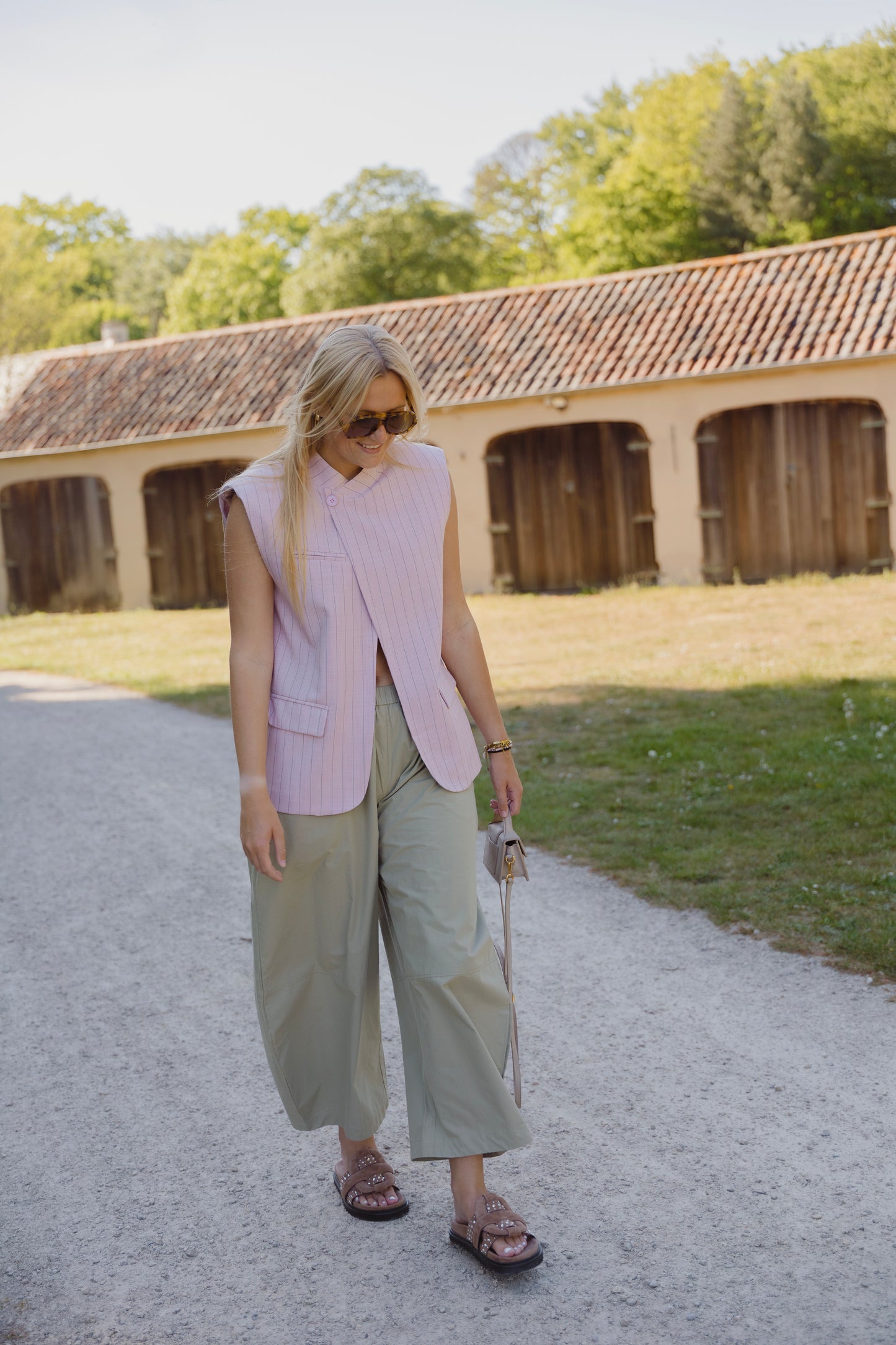 ALFIE STRIPED BLAZER PINK
