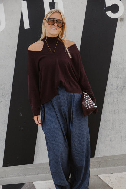 TWO-PIECE KNIT AUBERGINE