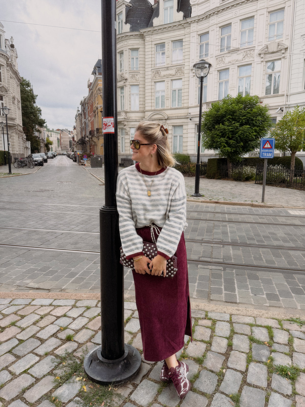VELVET SKIRT BORDEAUX
