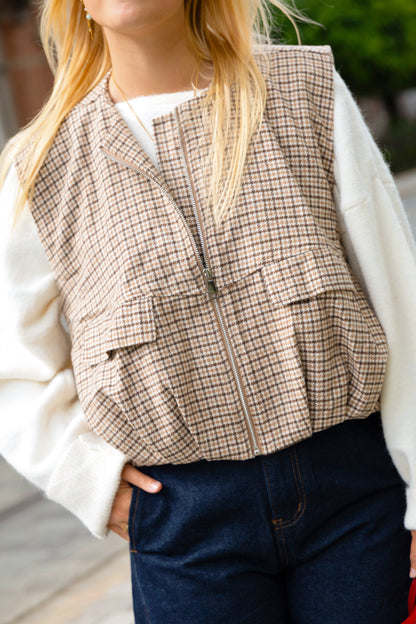 VICHY VEST BEIGE