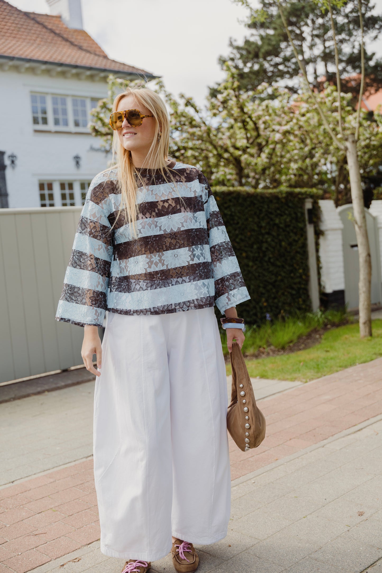 FLORENCE LACE TOP CHOCO-CIEL