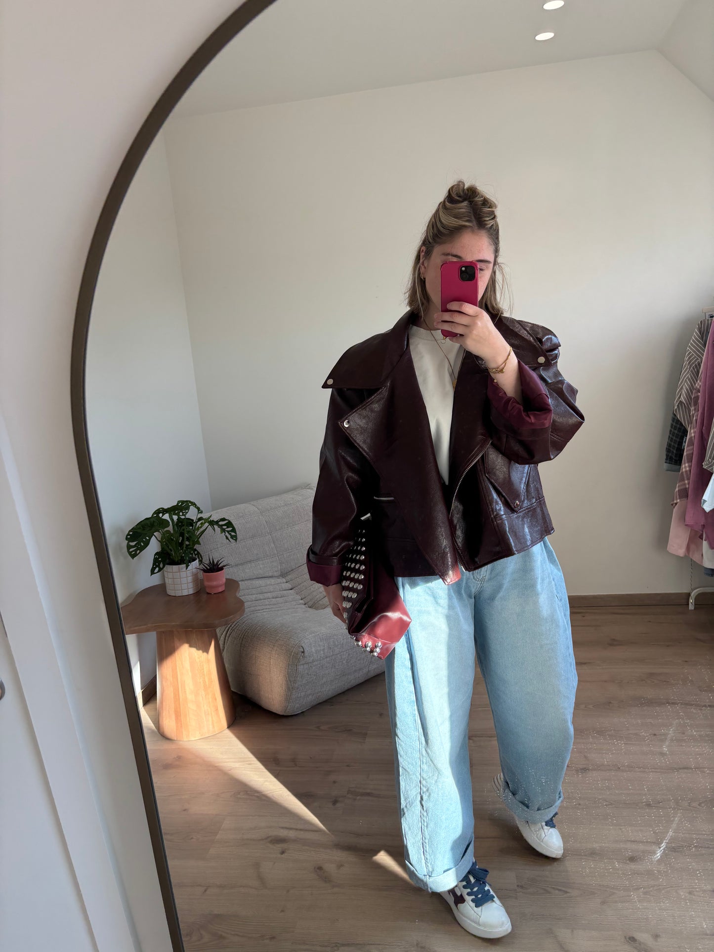 ROXY LEATHER JACKET BORDEAUX