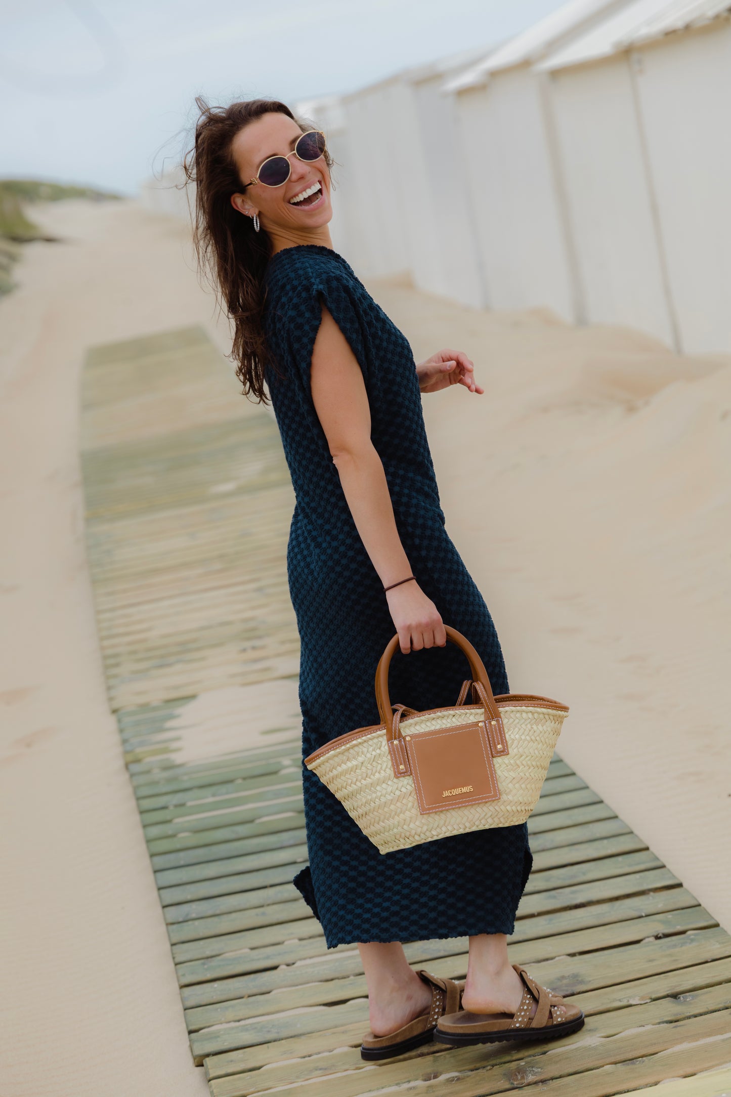 TERRY CLOTH DRESS NAVY