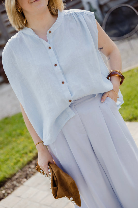 LIN TOP BLEU CIEL