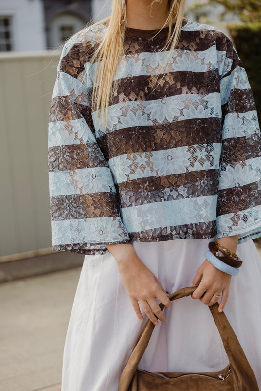 FLORENCE LACE TOP CHOCO-CIEL