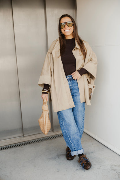 MASON CAPE TRENCH TAUPE