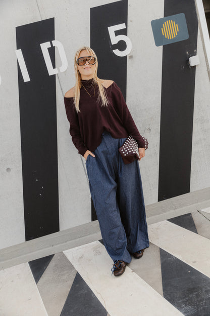 TWO-PIECE KNIT AUBERGINE
