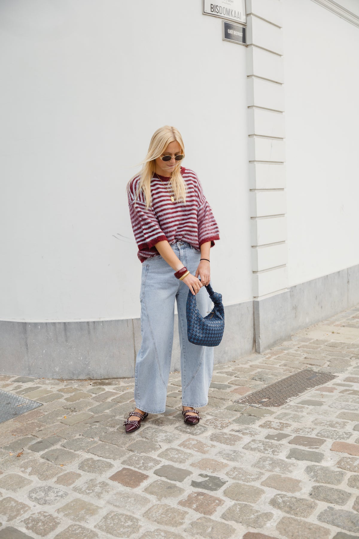 MIA KNIT BORDEAUX/BLEU-CIEL