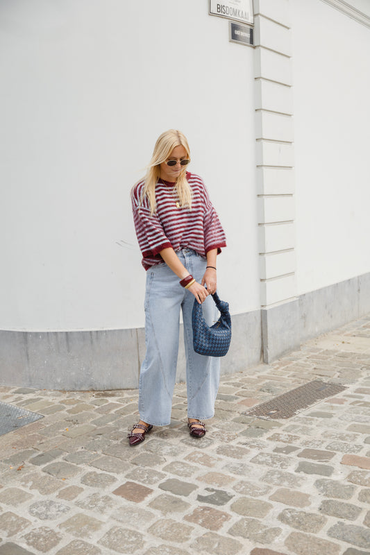MIA KNIT BORDEAUX/BLEU-CIEL