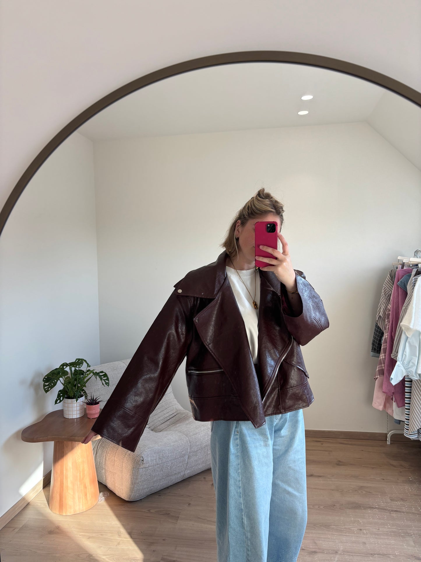 ROXY LEATHER JACKET BORDEAUX