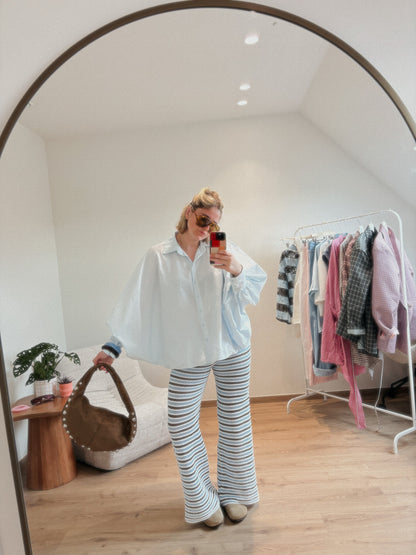 CROCHET TROUSERS CHOCO-CIEL
