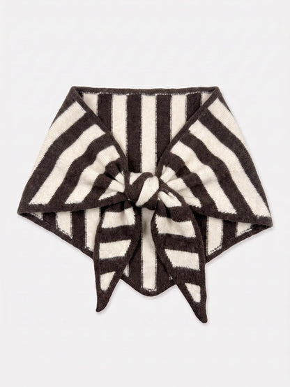 STRIPED SCARF BROWN/ECRU