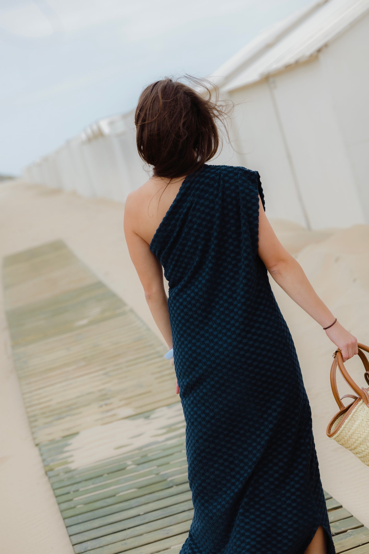 TERRY CLOTH DRESS NAVY