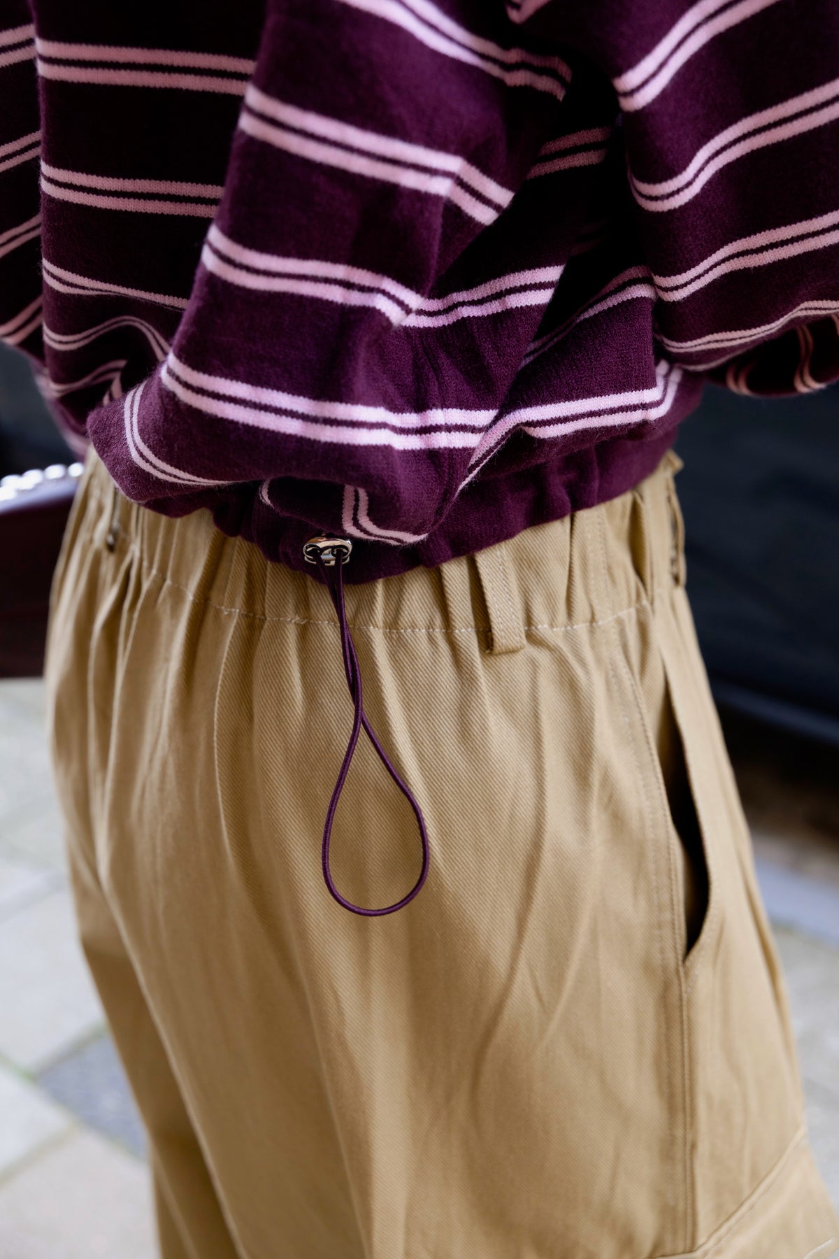 STRIPED KNIT BORDEAUX/PINK