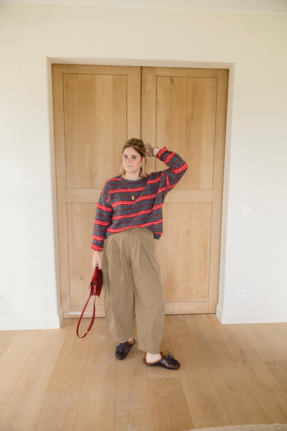 ELLE COTTON TROUSERS KAKI