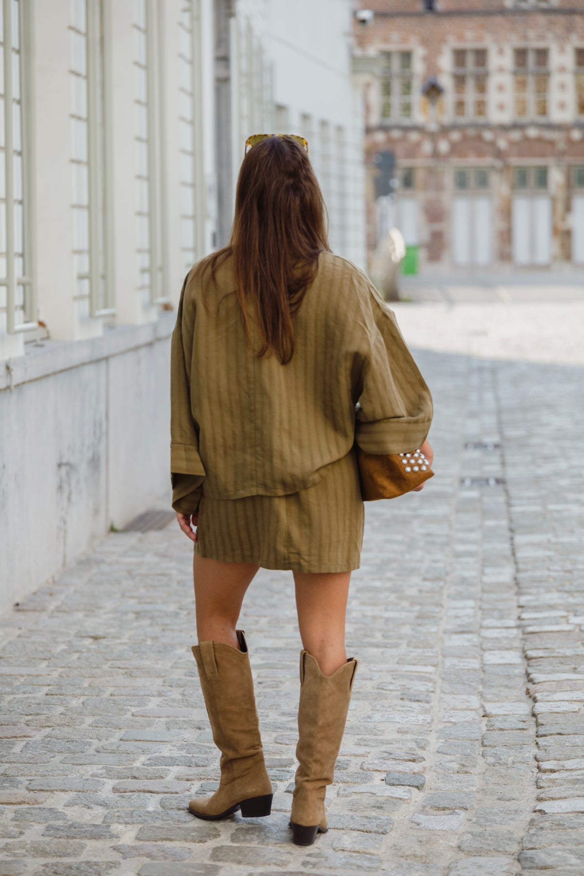 MIA STRIPED BLOUSE KAKI