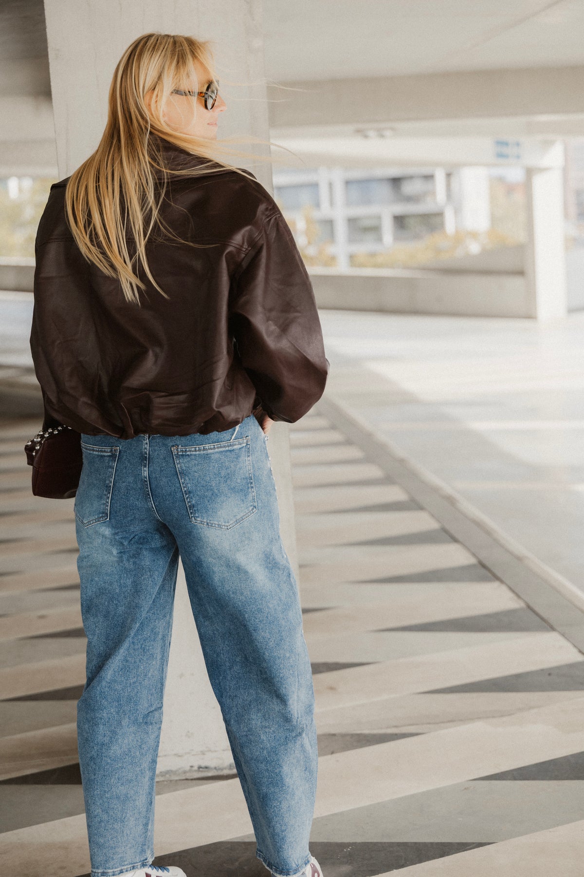 LEATHER BOMBER JACKET BORDEAUX