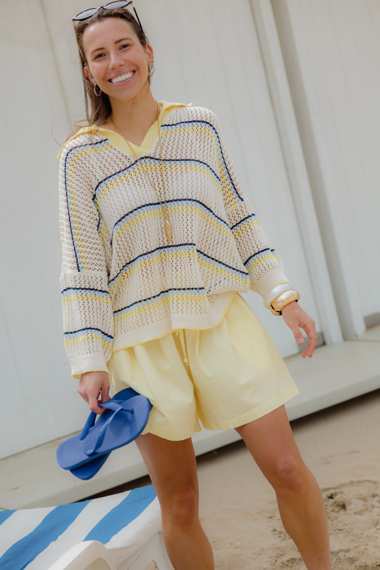 STRIPED KNITTED POLO