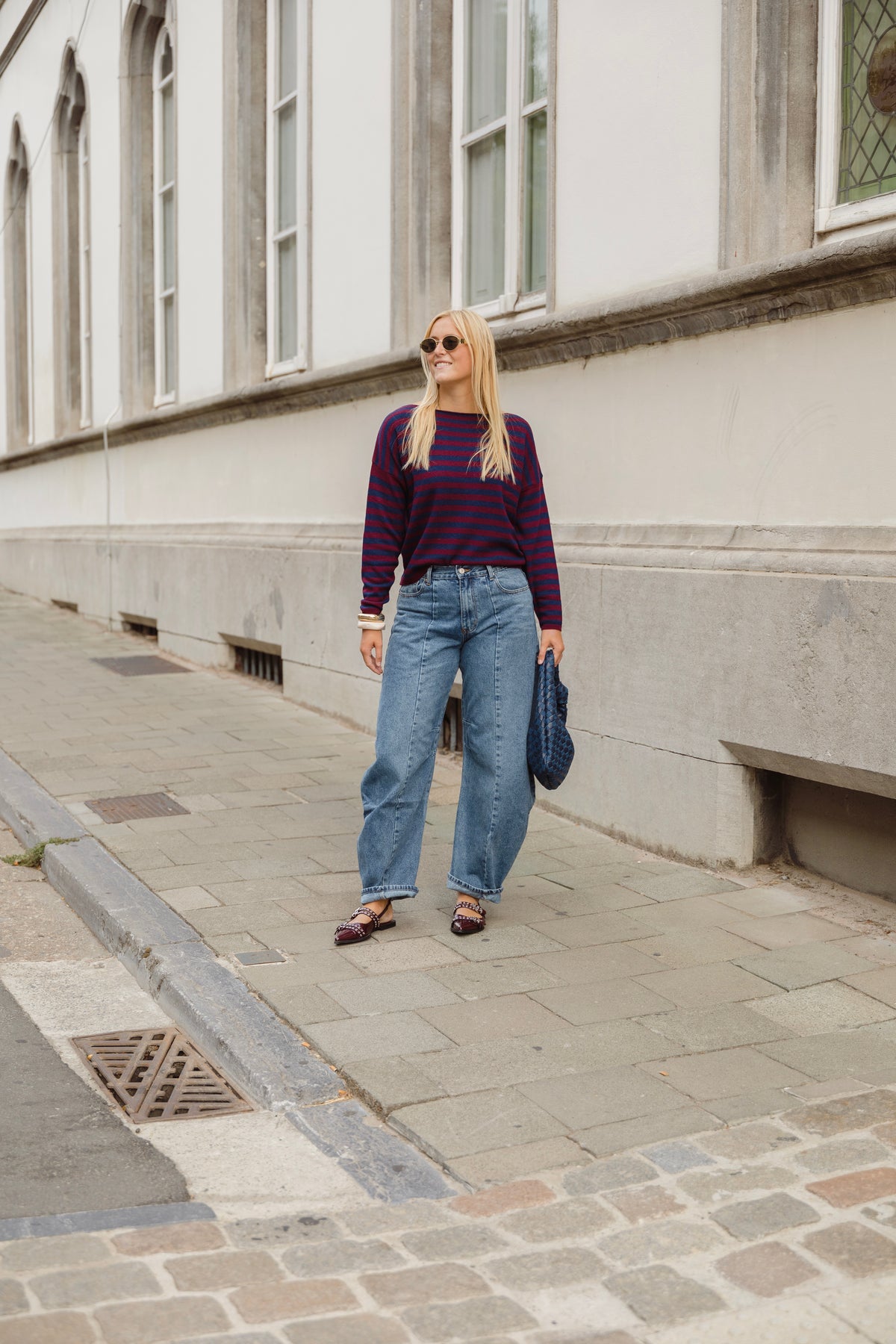 STRIPED KNIT BORDEAUX/NAVY