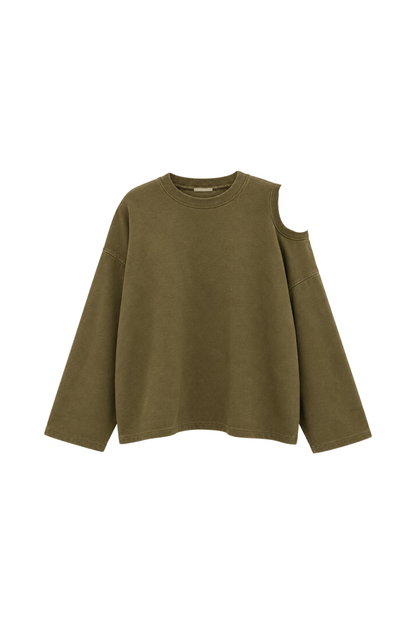 OPEN SHOULDER LONGSLEEVE KAKI