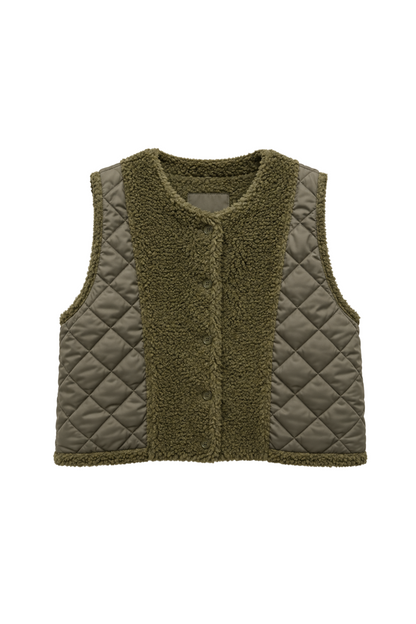REVERSIBLE TEDDY JACKET KAKI