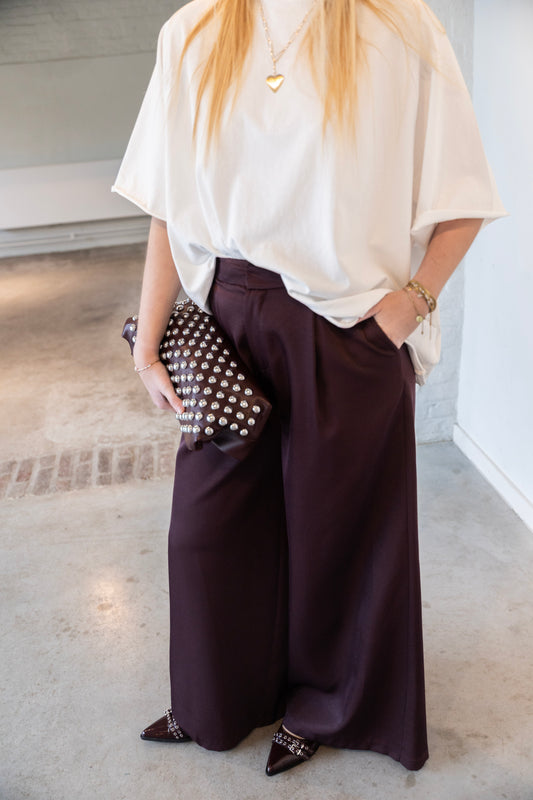 ELLA TROUSERS BURGUNDY