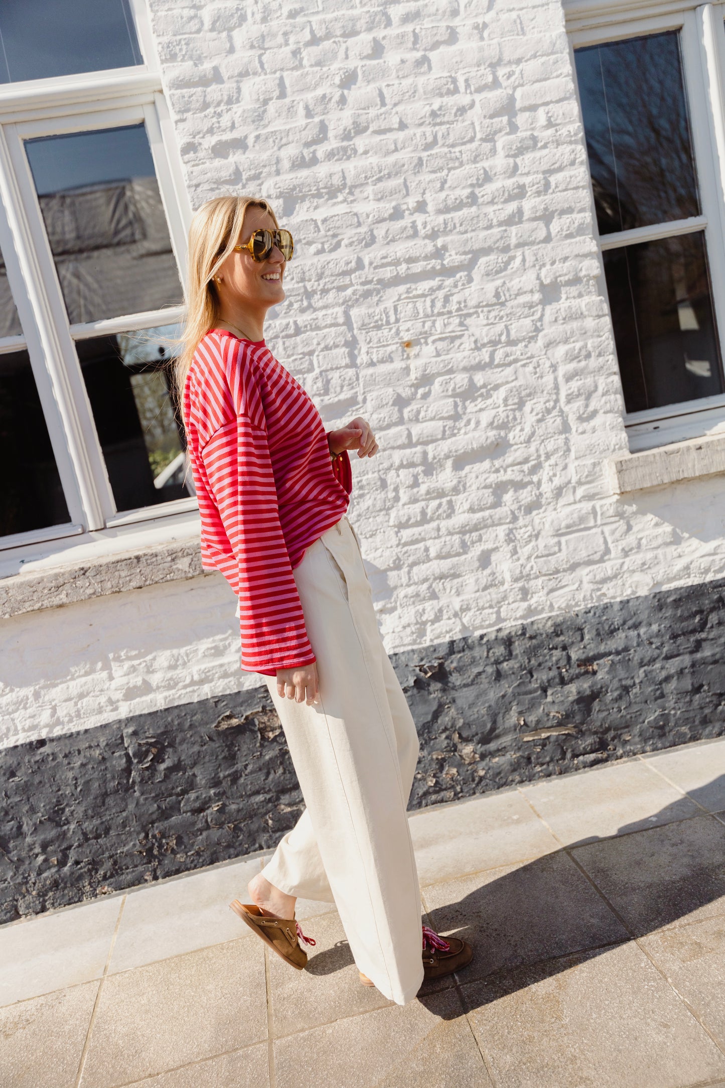 ASH STRIPED LONGSLEEVE PINK/RED