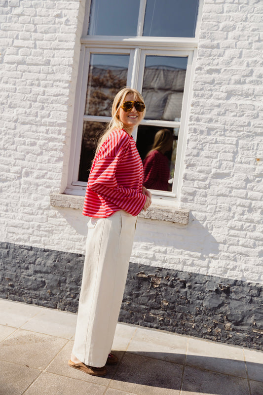 ASH STRIPED LONGSLEEVE PINK/RED