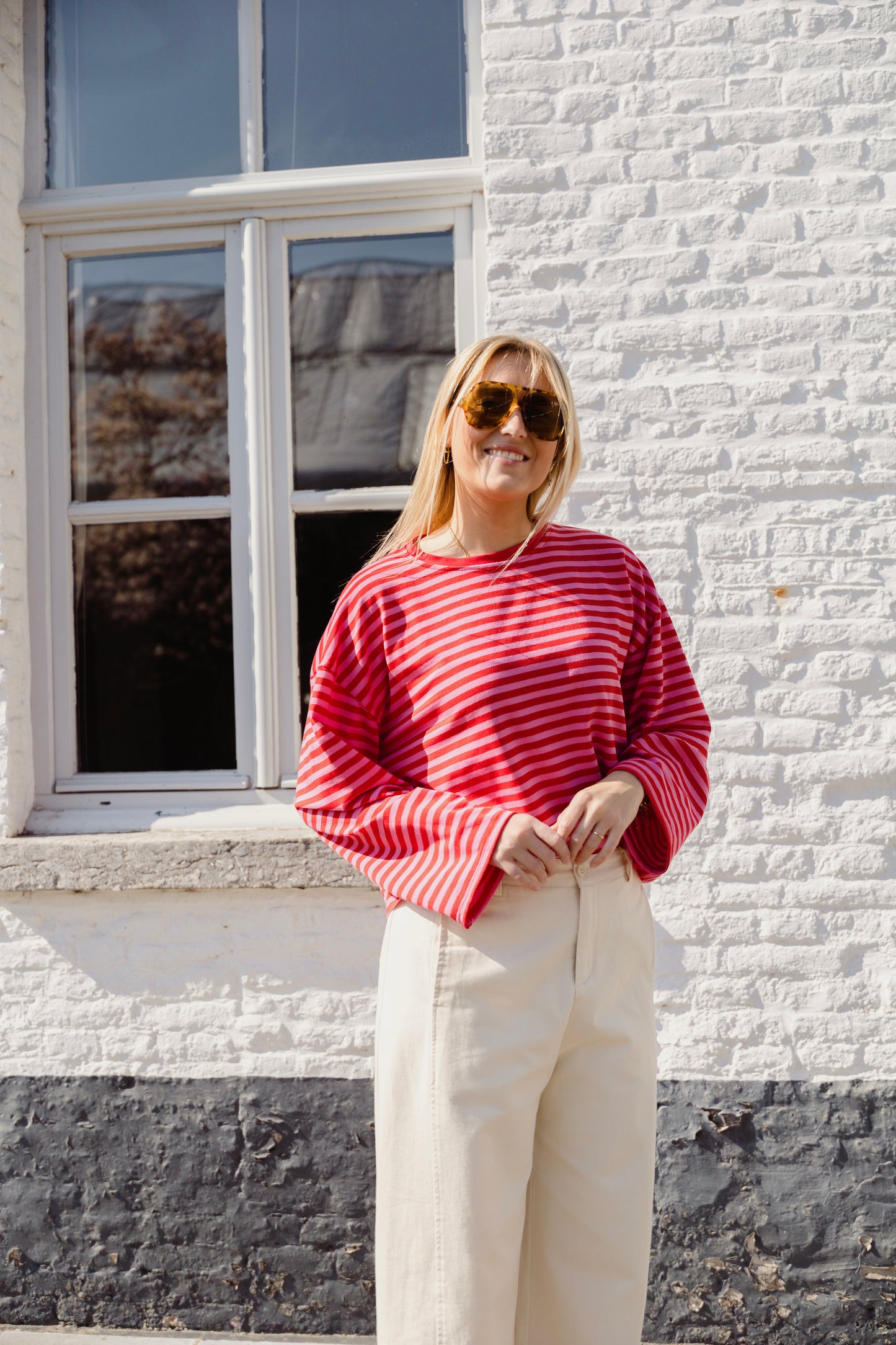 ASH STRIPED LONGSLEEVE PINK/RED
